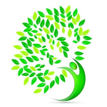 Tree in the form of a human figure Stock Illustration