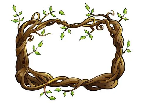 Tree frame with leaves Stock Illustration