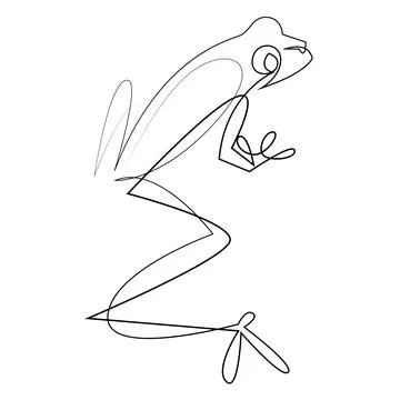 Tree frog continuous line drawing. Wildlife concept one line art. Stock Illustration