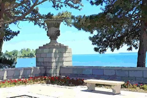 A tree in front of a building Stock Photos