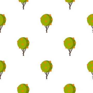 Tree with fruit pattern flat Illustrazione stock
