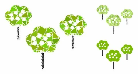 Tree garden Mosaic Icon of Bumpy Parts Stock Illustration