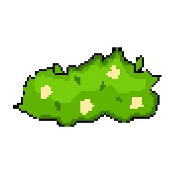 Tree garden shrub pixel art vector illustration Stock Illustration