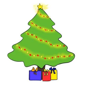 Tree with gifts Stock Illustration