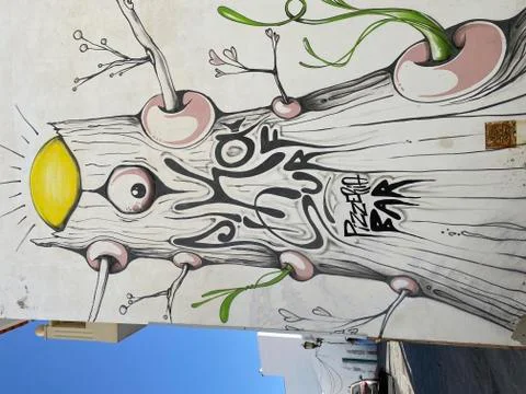 Tree graffitti Stock Photos