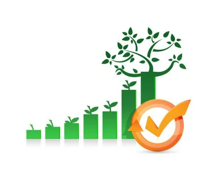 Tree graph and check mark cycle illustration Stock Illustration