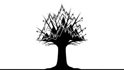 Tree with graph patterns Stock Illustration