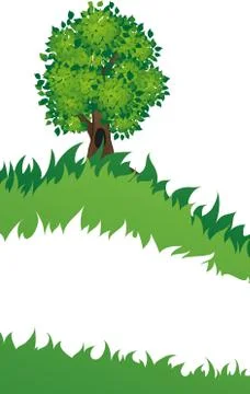 Tree with grass Stock Illustration