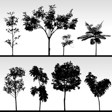 Tree Grass Silhouette Stock-Illustration