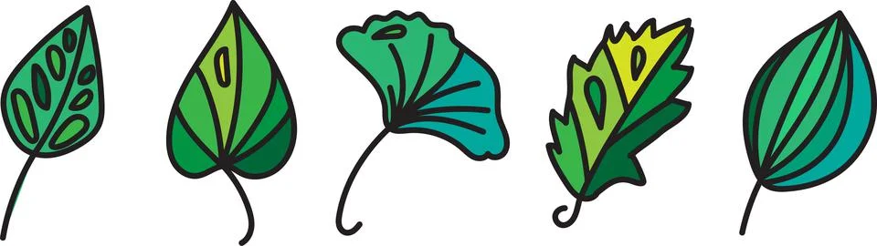 Tree green leaf lined in round decoration vector Stock Illustration