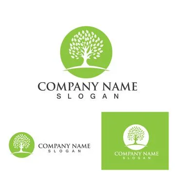 Tree green leaf logo and symbol Stock Illustration
