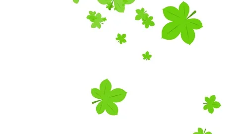 Tree Green Leaves Falling Down Background, Realistic Nature Animation. Video stock 336613477