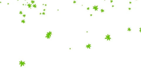 Tree Green Leaves Falling Down Background, Realistic Nature Animation. Видео 336613555