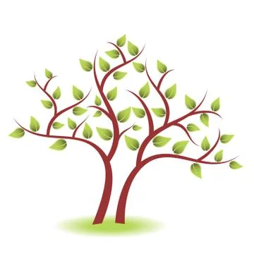Tree with green leaves Stock Illustration