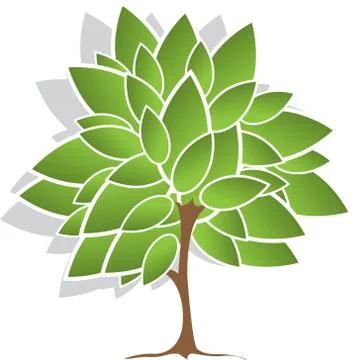 Tree with green leaves Stock Illustration