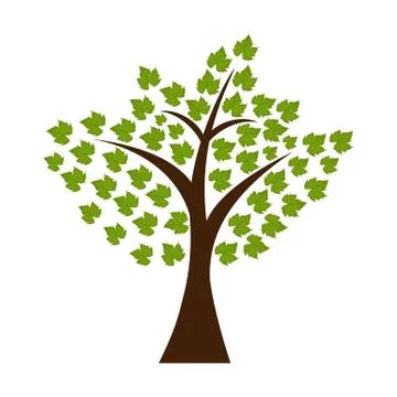 Tree with green leaves Stock Illustration