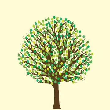 Tree with green leaves Stock Illustration