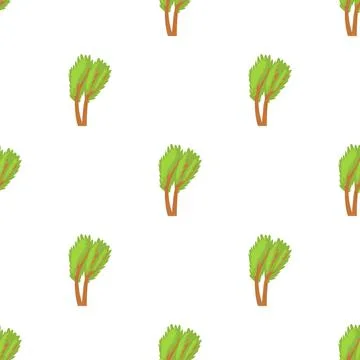 Tree with green leaves pattern seamless vector Stock Illustration
