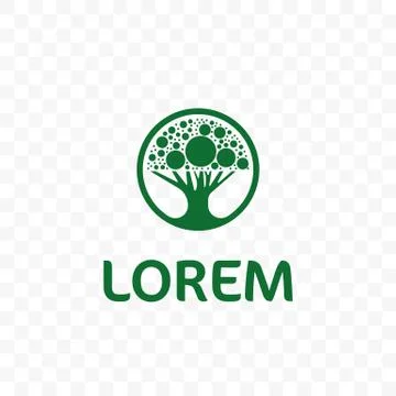 Tree green vector icon for eco gardening Stock Illustration