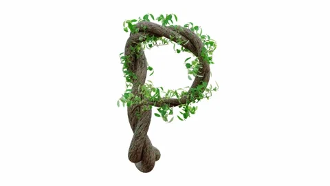 Tree grow or vine in the shape of the English text. Letter font P.  動画素材 245132685