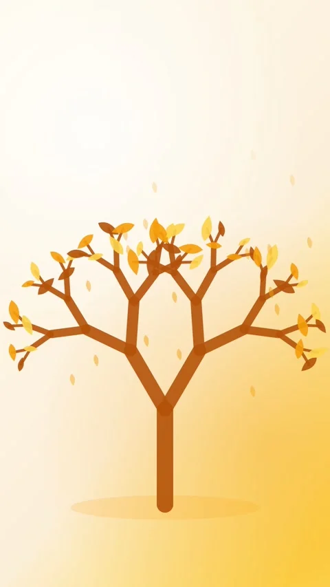 Tree growing branches and foliage, amber eco vertical 9:16 seamless loop HD Stock Footage 345161388