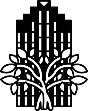 Tree is growing out of a building Ilustración de archivo