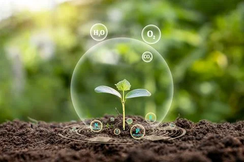 A tree growing on soil that has the nutrients needed for plant growth. Stock Photos