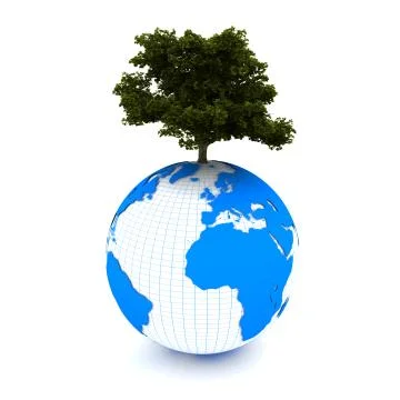 Tree grows on the ground Stock Illustration