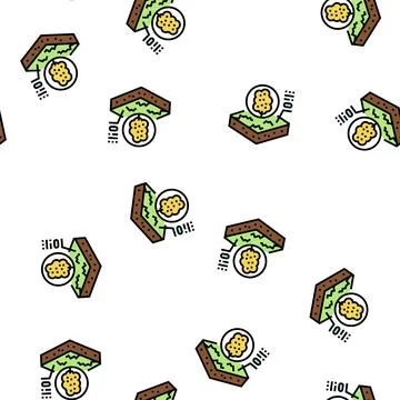 Tree growth on organic soil vector seamless pattern イラスト素材