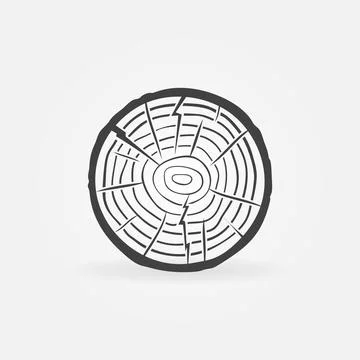 Tree Growth Rings icon - Trunk Cross Section vector sign Stock Illustration