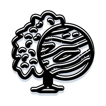 Tree growth rings seen through magnifying glass Stock Illustration
