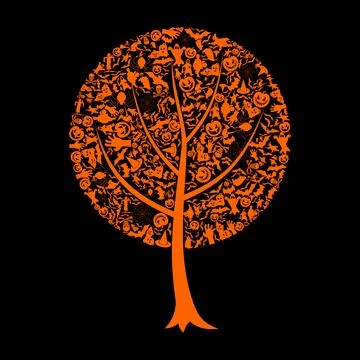 Tree Halloween Stock Illustration