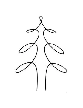 Tree, hand-drawn line Stock Illustration