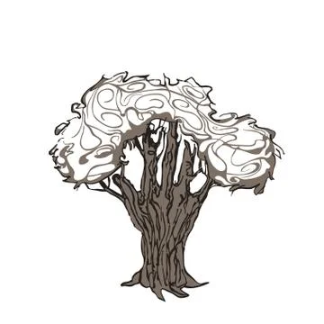 Tree hand Illustrazione stock