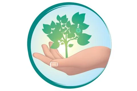 Tree in a hand Stock Illustration