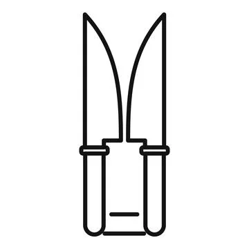 Tree handle cutter icon outline vector. Working garden trim Illustration