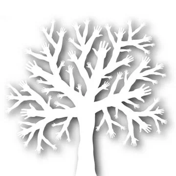 Tree of hands Stock-Illustration