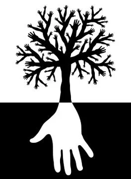 Tree of hands Stock-Illustration