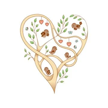 Tree-heart color Stock-Illustration