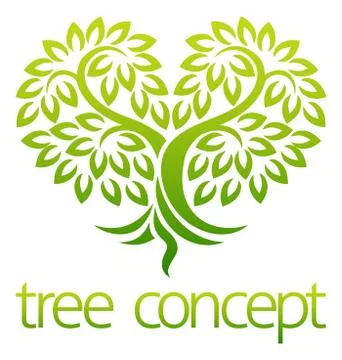 Tree Heart Icon Concept 스톡 일러스트
