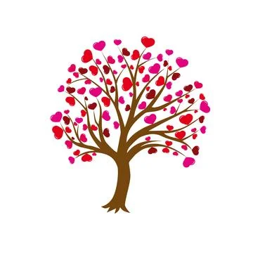 Tree with a heart instead of leaves Stock Illustration