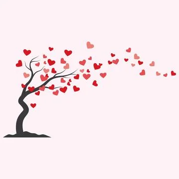 Tree with heart leaves Illustration
