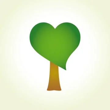 Tree with heart-shaped foliage Stock Illustration