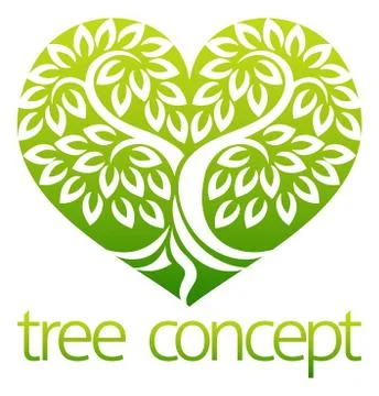 Tree Heart Shaped Icon Concept イラスト素材