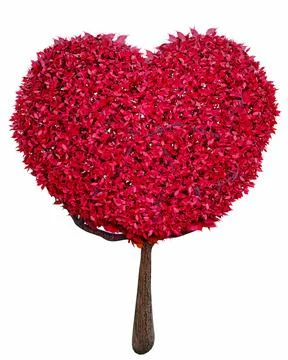 A tree with heart-shaped leaves Suitable for use in the concept of love, roma Illustrazione stock