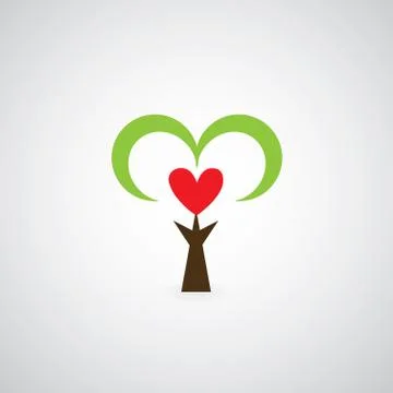 Tree heart symbol Stock Illustration