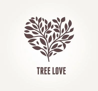 Tree heart - vector icon Stock Illustration