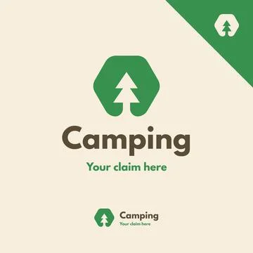 Tree in hexagon logo template. Ilustración de archivo