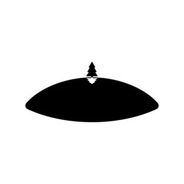 Tree on a hill icon. Element of parks and landscape icon. One of the collections Stock Illustration