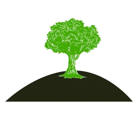 Tree on a hill top 스톡 일러스트
